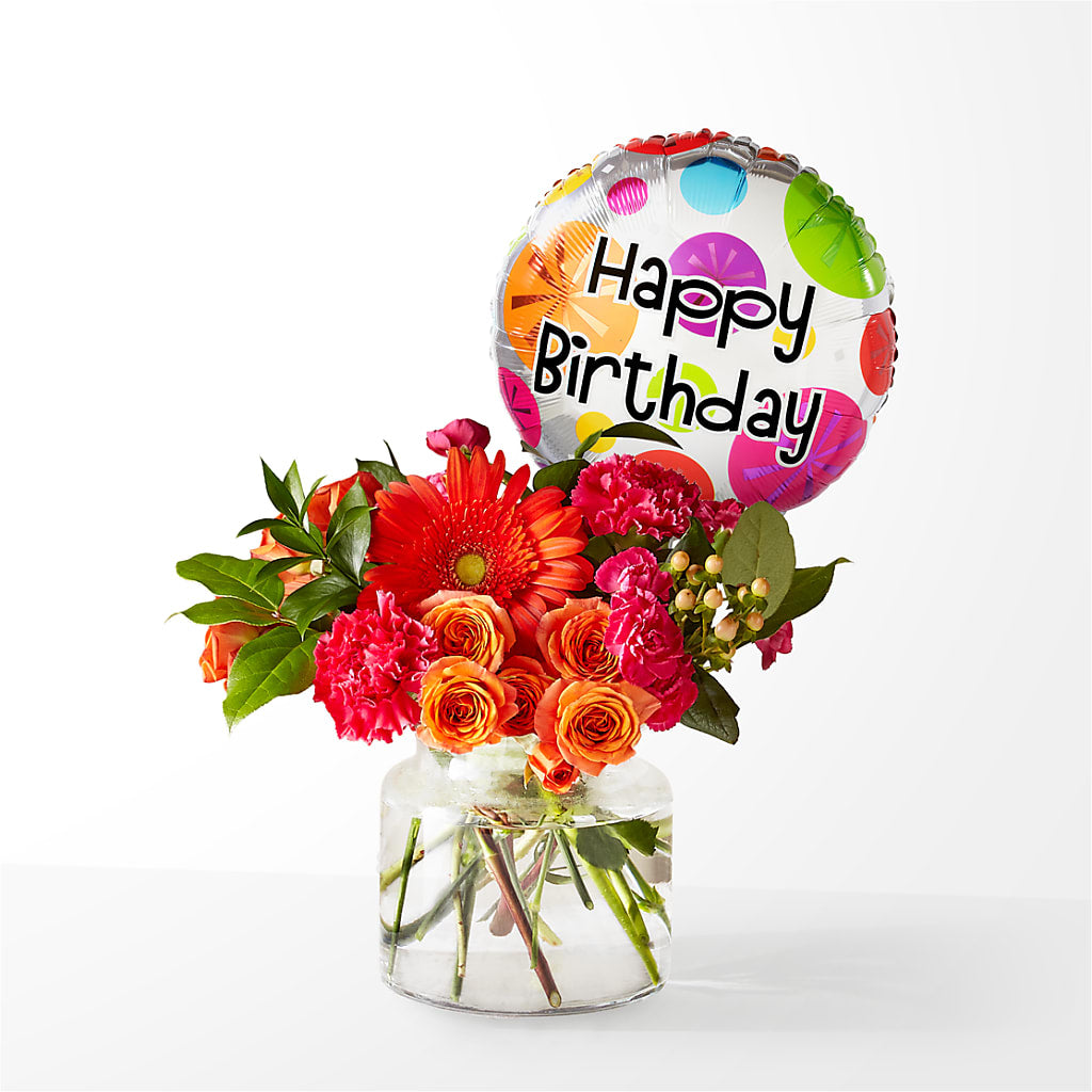Fiesta Bouquet with Birthday Balloon – Party Evolution Llc, Tampa FL