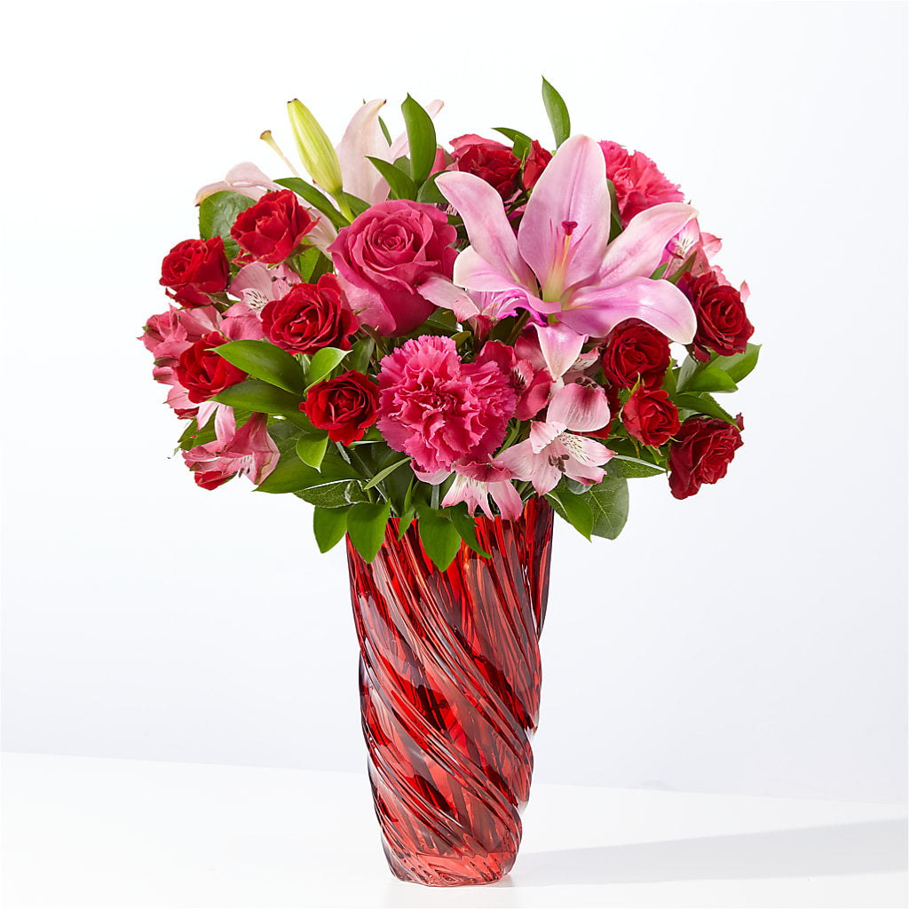 In Love Bouquet with Luxe Swirl Vase – Party Evolution Llc, Tampa FL