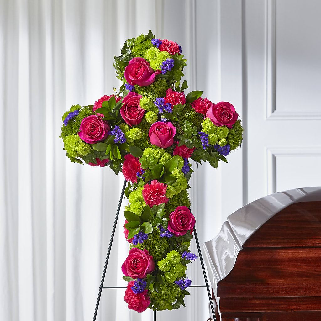Tribute Rose Floral Cross – Party Evolution Llc, Tampa FL
