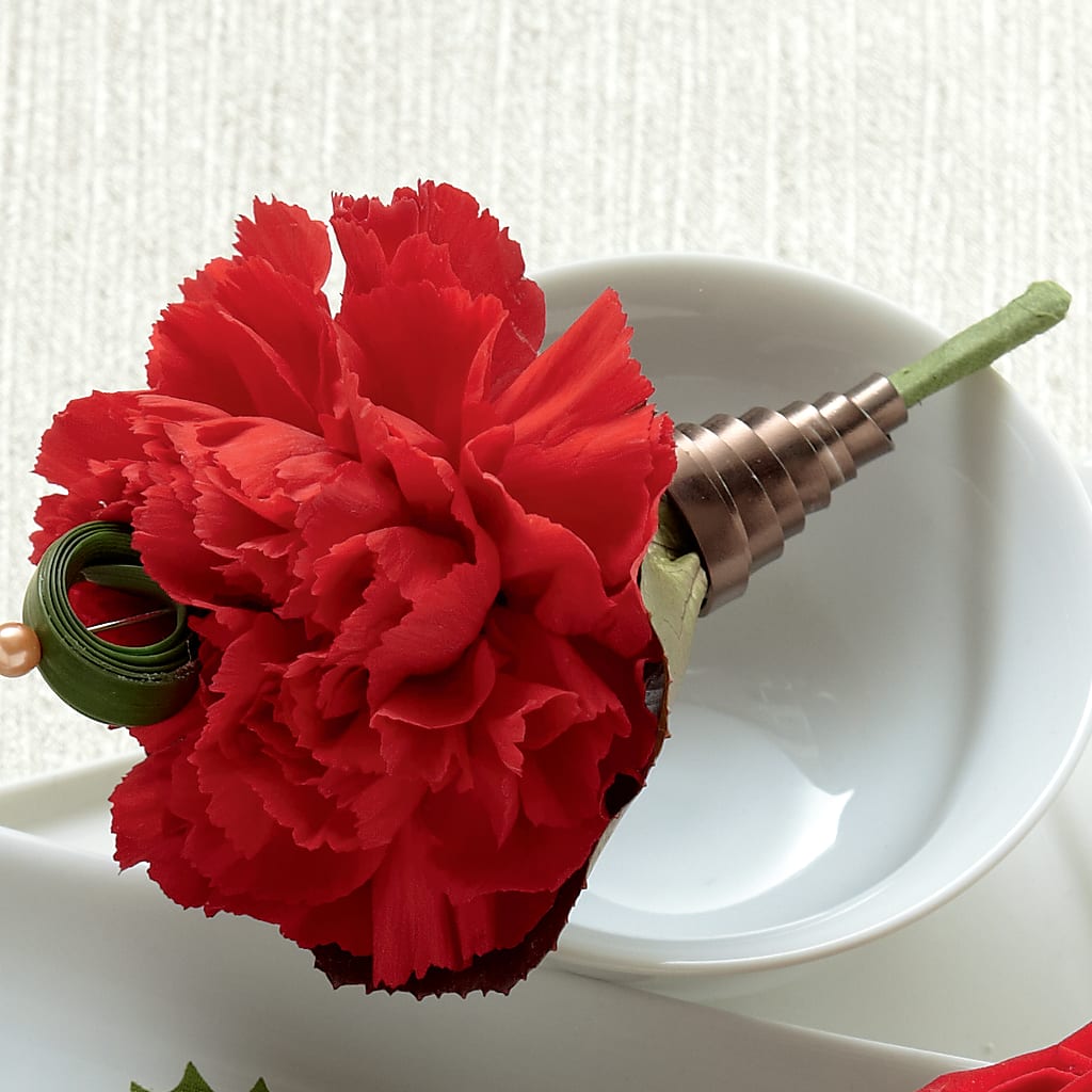Red Carnation Boutonniere – Party Evolution Llc, Tampa FL