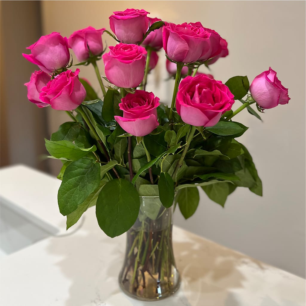 Long Stem Pink Rose Bouquet –  Party Evolution Llc, Tampa FL