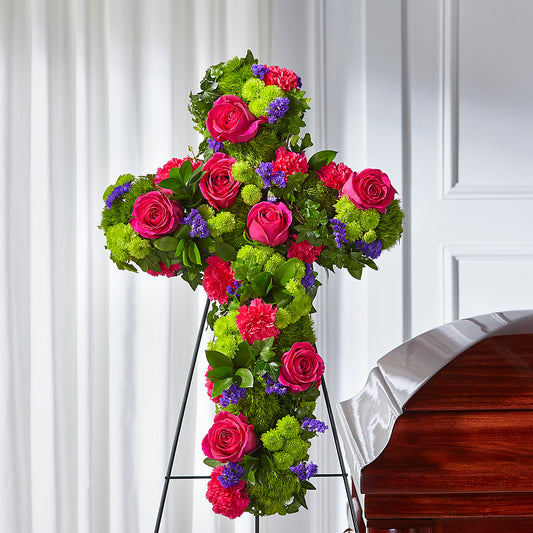 Tribute Rose Floral Cross –  Party Evolution Llc, Tampa FL